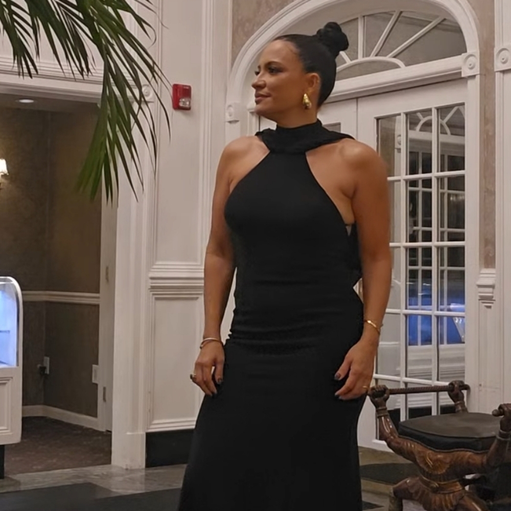 Elegant Black Halter Dress